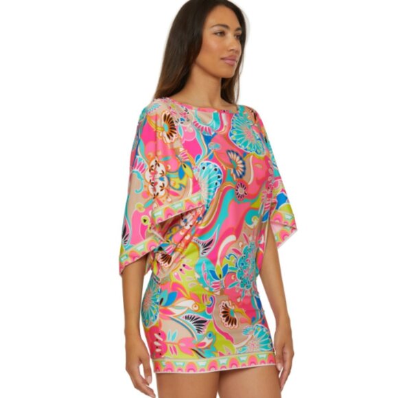 Trina Turk Women's Venus Casablanca Swim Tunic Dress Cover-up Multi Size L  7739 - Picture 3 of 3